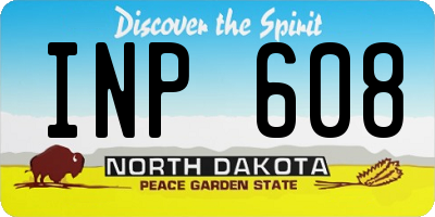 ND license plate INP608