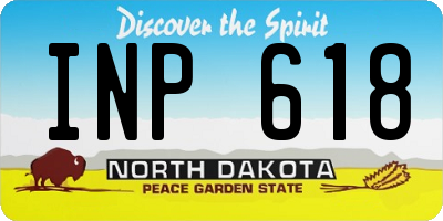 ND license plate INP618