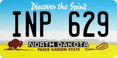 ND license plate INP629
