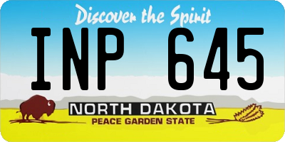 ND license plate INP645