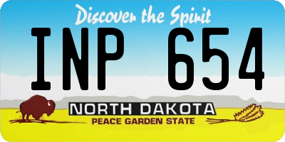 ND license plate INP654