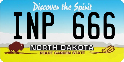 ND license plate INP666
