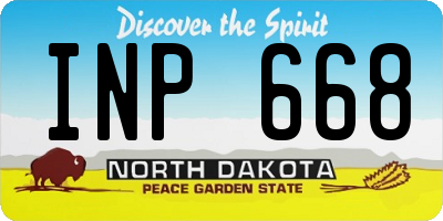 ND license plate INP668