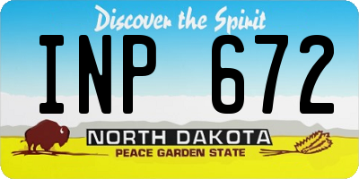 ND license plate INP672