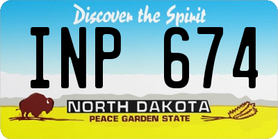 ND license plate INP674