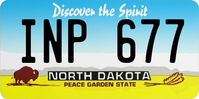 ND license plate INP677