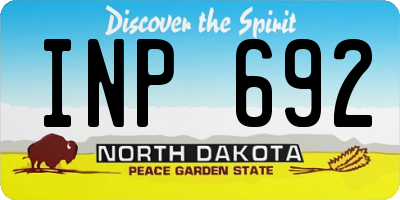 ND license plate INP692