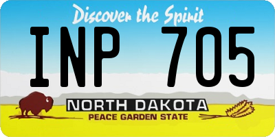ND license plate INP705