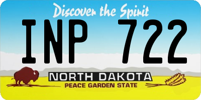 ND license plate INP722