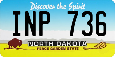 ND license plate INP736