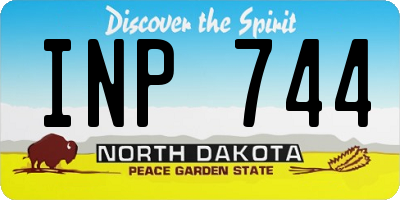 ND license plate INP744