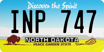 ND license plate INP747