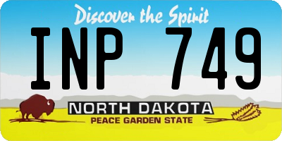 ND license plate INP749