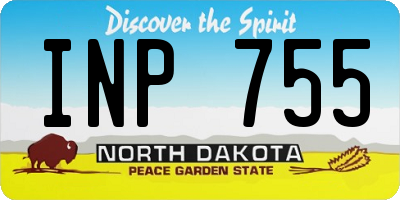 ND license plate INP755
