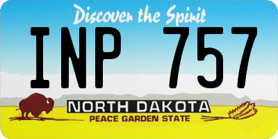 ND license plate INP757