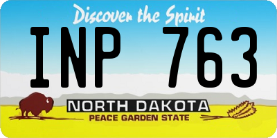 ND license plate INP763