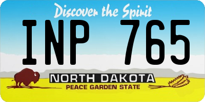 ND license plate INP765