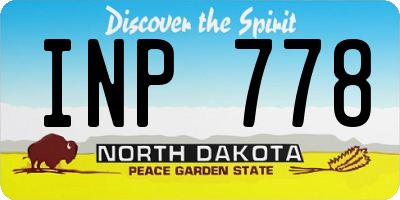 ND license plate INP778