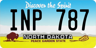 ND license plate INP787