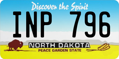 ND license plate INP796