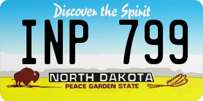 ND license plate INP799