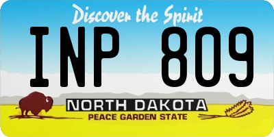 ND license plate INP809