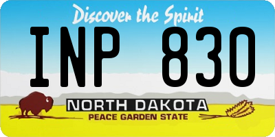 ND license plate INP830