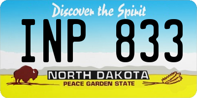 ND license plate INP833