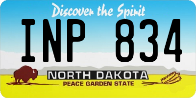 ND license plate INP834