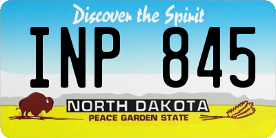ND license plate INP845