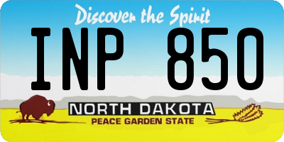 ND license plate INP850