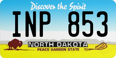 ND license plate INP853