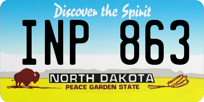 ND license plate INP863