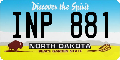 ND license plate INP881