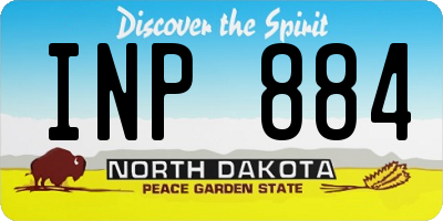 ND license plate INP884