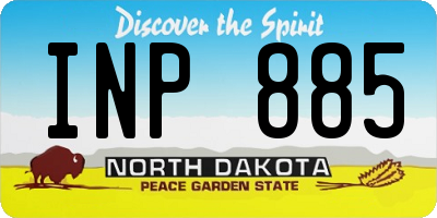 ND license plate INP885