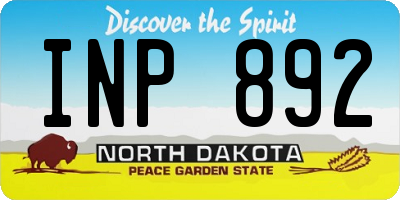ND license plate INP892