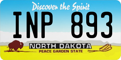 ND license plate INP893
