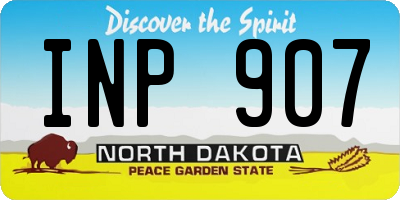 ND license plate INP907