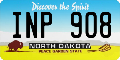 ND license plate INP908