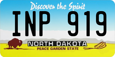 ND license plate INP919