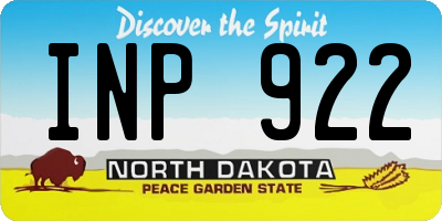 ND license plate INP922