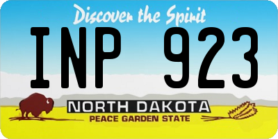 ND license plate INP923