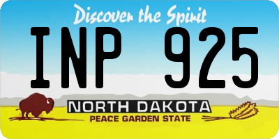 ND license plate INP925