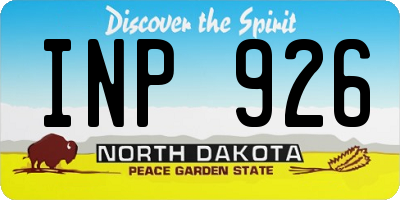 ND license plate INP926