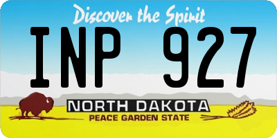 ND license plate INP927