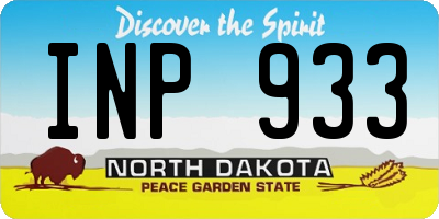 ND license plate INP933