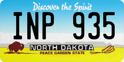 ND license plate INP935