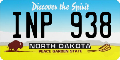 ND license plate INP938