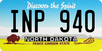ND license plate INP940
